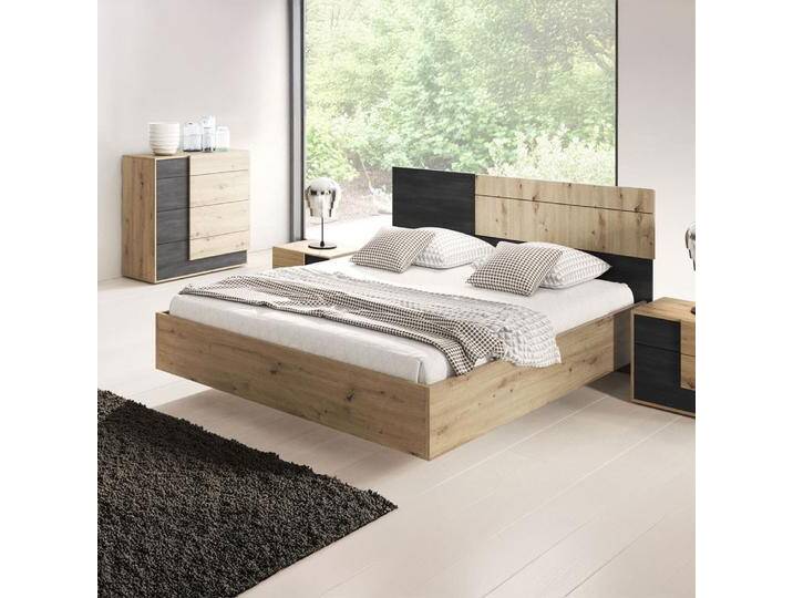 Doppelbett Artisan / Kiefer Apuseni 02 160 x 200 cm 2 Schubladen 2 Fächer inkl. Lattenrost hoher Schlafkomfort dekoratives Kopfteil von easyMÖBEL