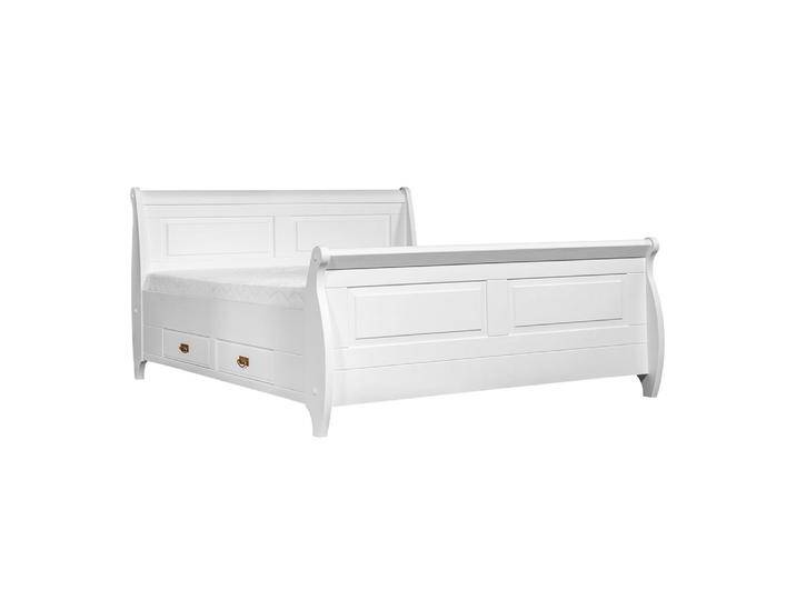 Doppelbett Jabron 08, Kiefer massiv Vollholz, weiß lackiert - Liegefläche: 180 x 200 cm (B x L) von easyMÖBEL