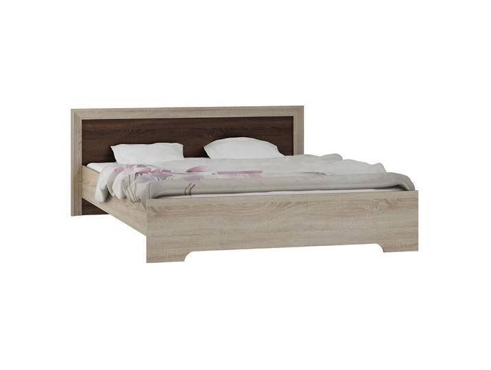 Doppelbett Kundiawa 26, Farbe: Sonoma Eiche hell / Sonoma Eiche dunkel - Liegefläche: 160 x 200 cm (B x L) von easyMÖBEL