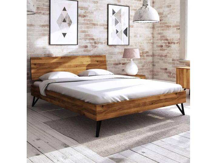 Doppelbett Masterton 02 Wildeiche massiv geölt - Liegefläche: 160 x 200 cm (B x L) von easyMÖBEL