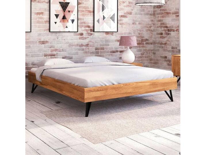 Doppelbett Masterton 03 Kernbuche massiv geölt - Liegefläche: 180 x 200 cm (B x L) von easyMÖBEL