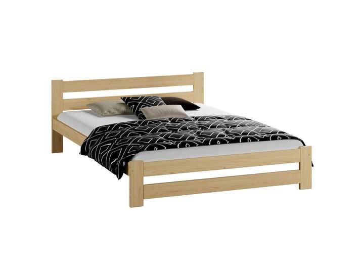 Doppelbett Nagol 37, Kiefer Vollholz massiv, Farbe: Kiefer - Liegefläche: 180 x 200 cm (B x L) von easyMÖBEL