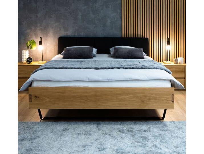 Doppelbett Ordino 04 Eiche massiv geölt - Liegefläche: 180 x 200 cm (B x L) von easyMÖBEL