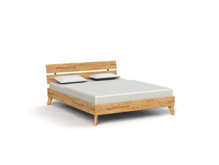 Doppelbett Timaru 02 Wildeiche massiv geölt - Liegefläche: 180 x 200 cm (B x L) von easyMÖBEL