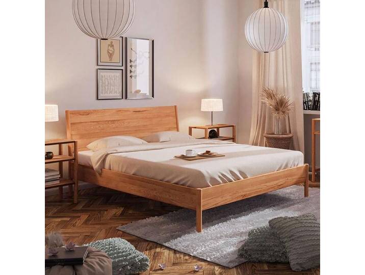 Doppelbett Wellsford 01 Kernbuche massiv geölt - Liegefläche: 180 x 200 cm (B x L) von easyMÖBEL