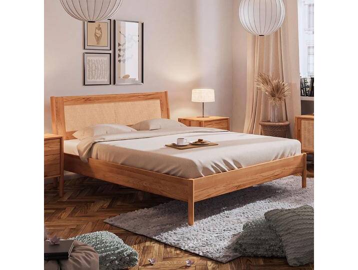 Doppelbett Wellsford 02 Kernbuche massiv geölt - Liegefläche: 180 x 200 cm (B x L) von easyMÖBEL