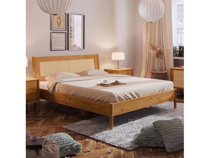 Doppelbett Wellsford 02 Wildeiche massiv geölt - Liegefläche: 160 x 200 cm (B x L) von easyMÖBEL