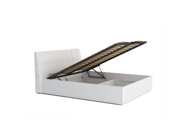 Doppelbett mit Stauraum Farsala 06, Farbe: Weiß - Liegefläche: 160 x 200 cm (B x L) von easyMÖBEL