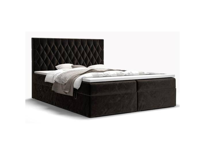 Doppelbett mit genügend Stauraum Pirin 71, Farbe: Schwarz - Liegefläche: 180 x 200 cm (B x L) von easyMÖBEL