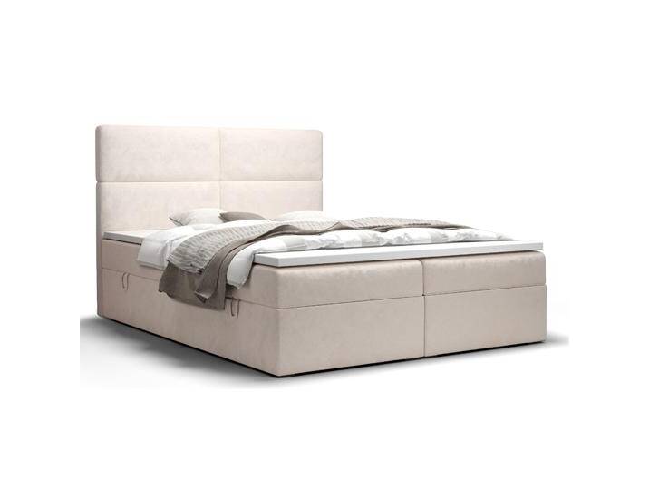 Doppelbett mit weichen Veloursstoff Pirin 41, Farbe: Beige - Liegefläche: 180 x 200 cm (B x L) von easyMÖBEL