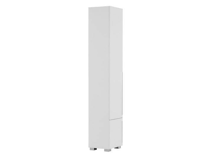 Drehtürenschrank / Kleiderschrank Burgos 02 Weiß 215 x 40 x 38 cm 2 Drehtüren 5 Einlegeböden Modernes Design Stabile Konstruktion von easyMÖBEL