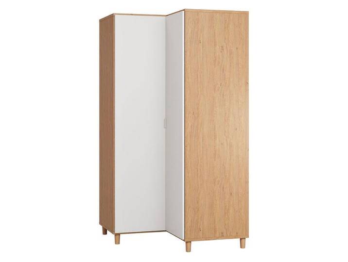 Drehtürenschrank / Eckkleiderschrank Arbolita 18, Farbe: Eiche / Weiß - Abmessungen: 195 x 102 x 104 cm (H x B x T) von easyMÖBEL
