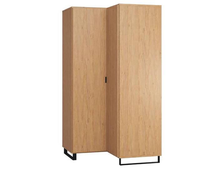 Drehtürenschrank / Eckkleiderschrank Patitas 14, Farbe: Eiche - Abmessungen: 195 x 102 x 104 cm (H x B x T) von easyMÖBEL