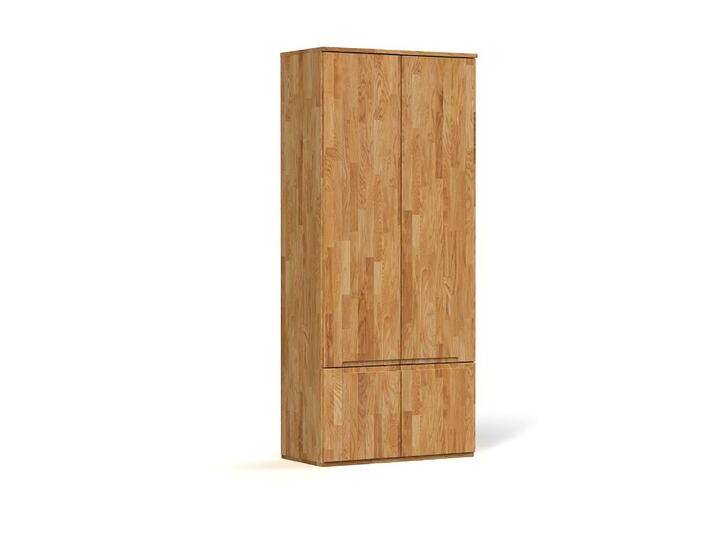 Drehtürenschrank / Kleiderschrank Kapiti 13 Wildeiche massiv geölt - Abmessungen: 206 x 90 x 53 cm (H x B x T) von easyMÖBEL