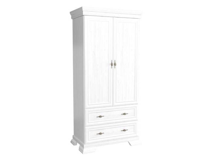 Drehtürenschrank / Kleiderschrank Sentis 15, Farbe: Kiefer Weiß - 193 x 88 x 49 cm (H x B x T) von easyMÖBEL