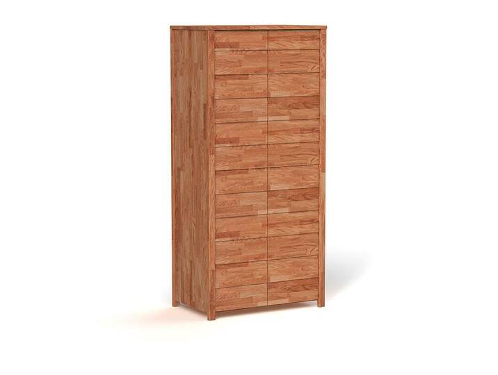 Drehtürenschrank / Kleiderschrank Tasman 08 Kernbuche massiv geölt - Abmessungen: 212 x 100 x 60 cm (H x B x T) von easyMÖBEL