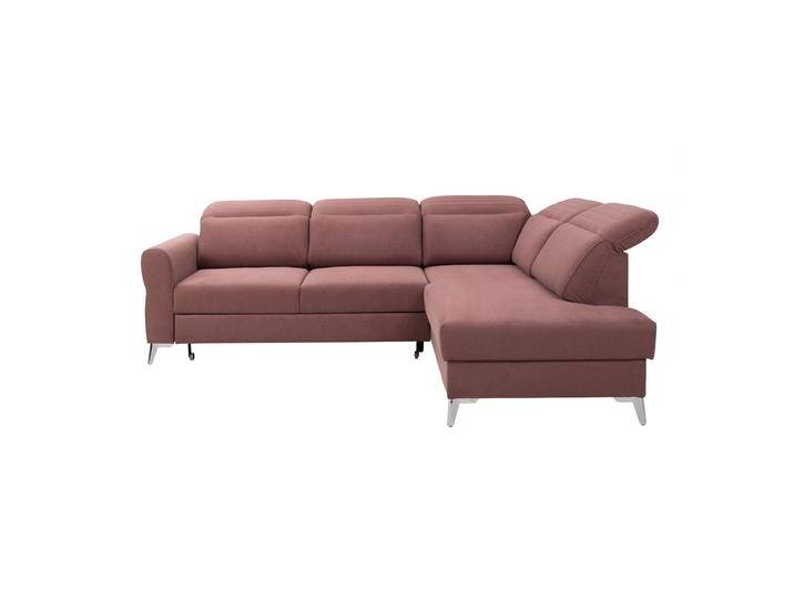 Ecksofa Turnhout 02, Farbe: Rot - Abmessungen: 102 x 262 x 207 cm (H x B x T) - Ottomane: Rechts von easyMÖBEL
