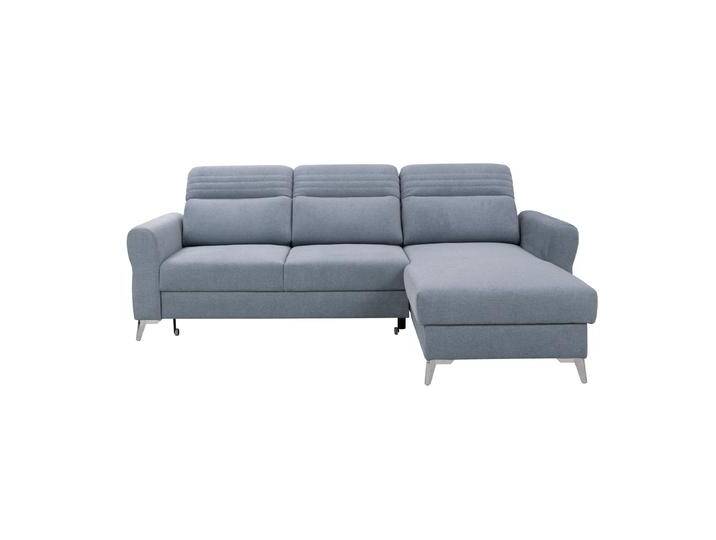 Ecksofa mit Schlaffunktion Turnhout 03, Farbe: Grau - Abmessungen: 102 x 256 x 181 cm (H x B x T) - Ottomane: Rechts von easyMÖBEL