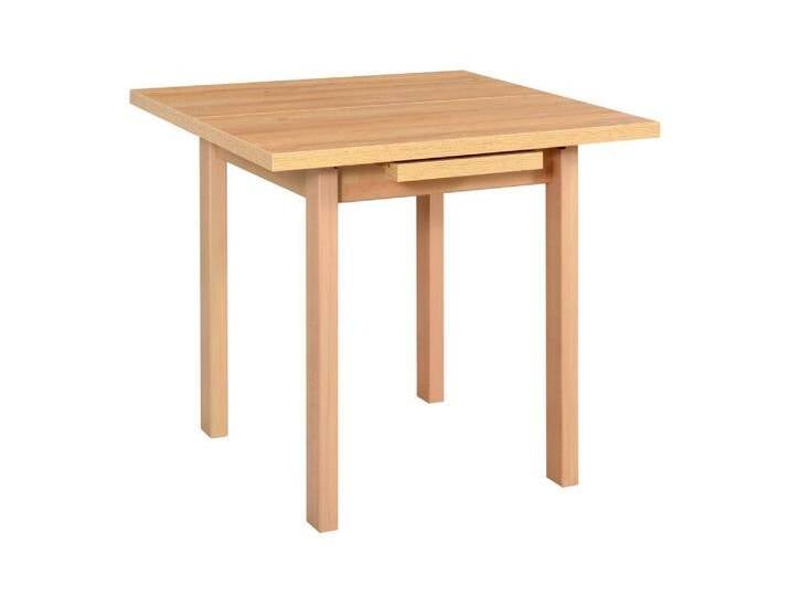 Eichenfarbener Esszimmertisch DEIMONDS, Ausziehbar, platzsparend, Abmessung 80 x 80/110 cm (B x T), Tischplattenhöhe von 32 mm, robuste Holzfüße von easyMÖBEL