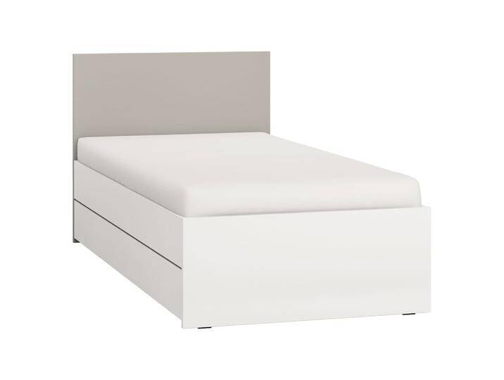 Einzelbett, Farbe: Weiß / Grau - Liegefläche: 90 x 200 cm (B x L) von easyMÖBEL