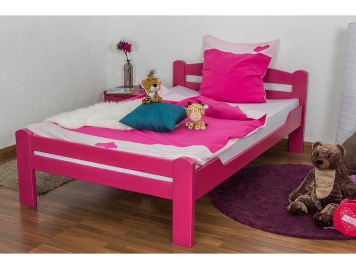 Einzelbett/ Gästebett Easy Premium Line K4, 120 x 200 cm Buche Vollholz massiv rosa lackiert Einzelbett/ Gästebett Easy Premium Line K4, 120 x 200 cm Buche Vollholz massiv rosa lackiert von easyMÖBEL