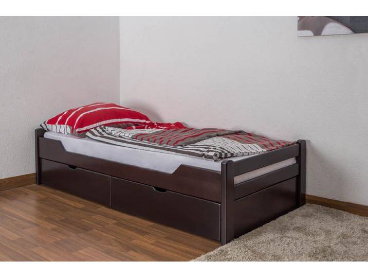 Einzelbett / Funktionsbett Easy Premium Line K1/1n inkl 2 Schubladen und 2 Abdeckblenden, 90 x 200 cm Buche Vollholz massiv Schokobraun Einzelbett / Funktionsbett Easy Premium Line K1/1n inkl 2 Schubladen und 2 Abdeckblenden, 90 x 200 cm Buche Vollholz massiv Schokobraun von easyMÖBEL