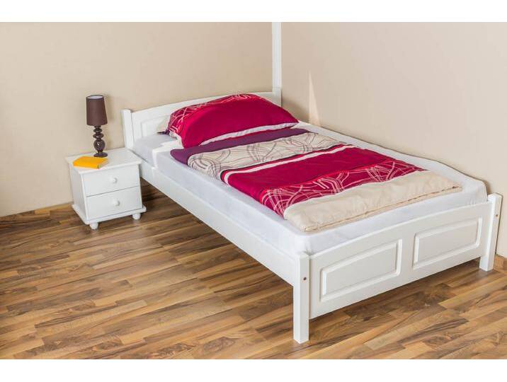 Einzelbett / Gästebett Buche massiv Vollholz weiß lackiert 117, inkl. Lattenrost - Abmessung 120 x 200 cm Einzelbett / Gästebett Buche massiv Vollholz weiß lackiert 117, inkl. Lattenrost - Abmessung 120 x 200 cm von easyMÖBEL