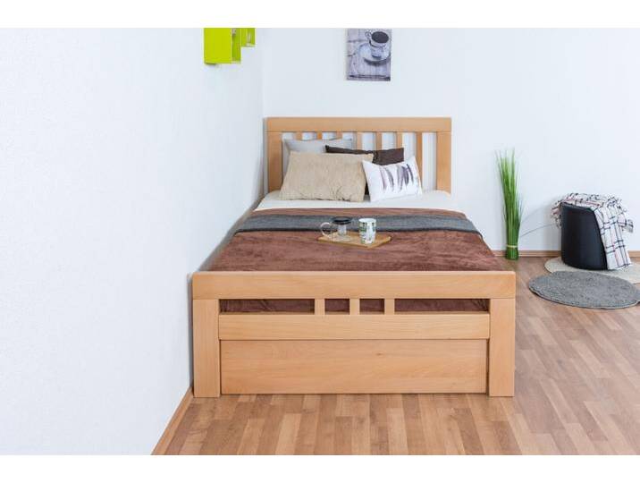 Einzelbett / Gästebett Easy Premium Line K8 inkl. 1 Abdeckblende, 120 x 200 cm Buche Vollholz massiv Natur Einzelbett / Gästebett Easy Premium Line K8 inkl. 1 Abdeckblende, 120 x 200 cm Buche Vollholz massiv Natur von easyMÖBEL