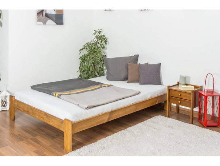 Einzelbett / Gästebett Kiefer Vollholz massiv Eichefarben A10, inkl. Lattenrost - Abmessung 140 x 200 cm Einzelbett / Gästebett Kiefer Vollholz massiv Eichefarben A10, inkl. Lattenrost - Abmessung 140 x 200 cm von easyMÖBEL
