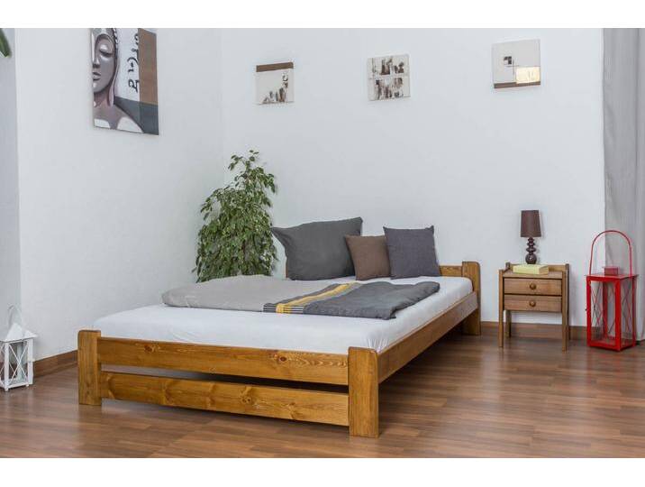 Einzelbett / Gästebett Kiefer Vollholz massiv Eichefarben A9, inkl. Lattenrost - Abmessung 140 x 200 cm Einzelbett / Gästebett Kiefer Vollholz massiv Eichefarben A9, inkl. Lattenrost - Abmessung 140 x 200 cm von easyMÖBEL