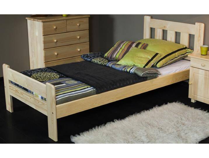 Einzelbett / Gästebett Kiefer Vollholz massiv natur A26, inkl. Lattenrost - Abmessung 120 x 200 cm Einzelbett / Gästebett Kiefer Vollholz massiv natur A26, inkl. Lattenrost - Abmessung 120 x 200 cm von easyMÖBEL