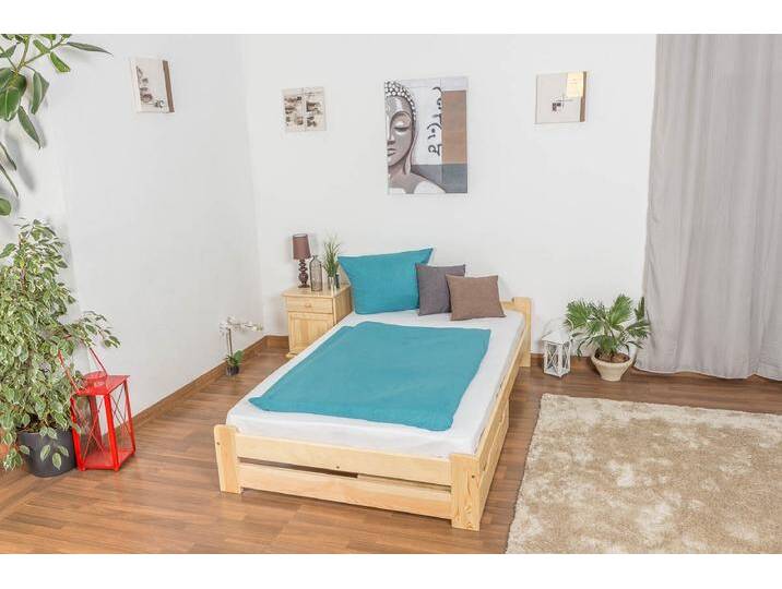 Einzelbett / Gästebett Kiefer Vollholz massiv natur A9, inkl. Lattenrost - Abmessung 120 x 200 cm Einzelbett / Gästebett Kiefer Vollholz massiv natur A9, inkl. Lattenrost - Abmessung 120 x 200 cm von easyMÖBEL