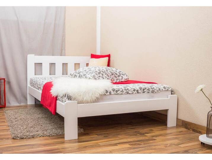 Einzelbett / Gästebett Kiefer Vollholz massiv weiß lackiert A21, inkl. Lattenrost - Abmessung 120 x 200 cm Einzelbett / Gästebett Kiefer Vollholz massiv weiß lackiert A21, inkl. Lattenrost - Abmessung 120 x 200 cm von easyMÖBEL