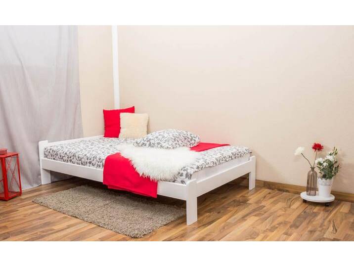 Einzelbett / Gästebett Kiefer Vollholz massiv weiß lackiert A8, inkl. Lattenrost - Abmessungen: 120 x 200 cm Einzelbett / Gästebett Kiefer Vollholz massiv weiß lackiert A8, inkl. Lattenrost - Abmessungen: 120 x 200 cm von easyMÖBEL