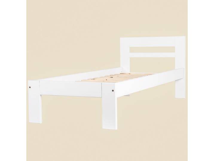 Einzelbett / Gästebett Kiefer massiv Vollholz Weiß 74, inkl. Lattenrost - Liegefläche 80 x 200 cm von easyMÖBEL