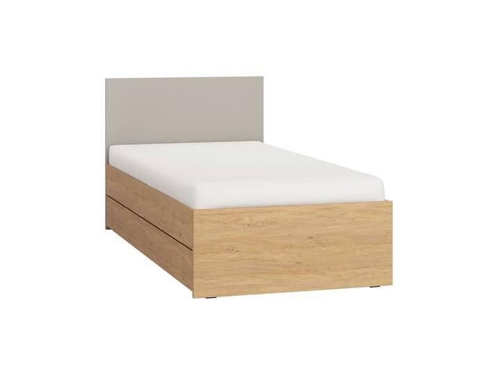 Einzelbett / Gästebett Nanez 22, Farbe: Eiche / Grau - Liegefläche: 90 x 200 cm (B x L) von easyMÖBEL