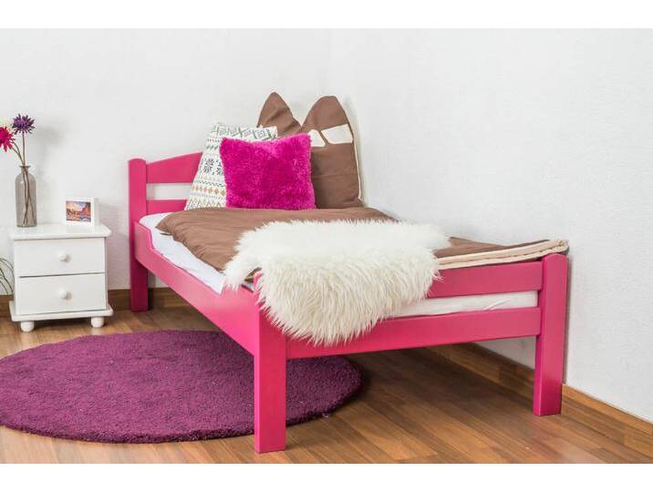 Einzelbett Easy Premium Line K1/2n, Buche Vollholz massiv rosa lackiert - Liegefläche: 90 x 200 cm Einzelbett Easy Premium Line K1/2n, Buche Vollholz massiv rosa lackiert - Liegefläche: 90 x 200 cm von easyMÖBEL