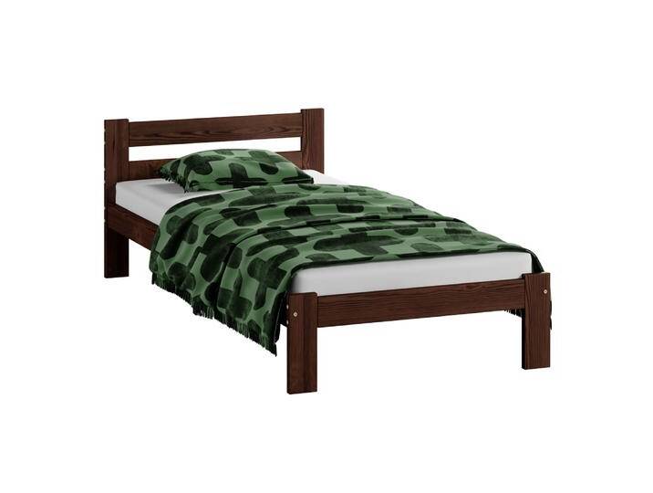 Einzelbett Encamp 06, Kiefer Vollholz massiv, Farbe: Walnuss - Liegefläche: 90 x 200 cm (B x L) von easyMÖBEL