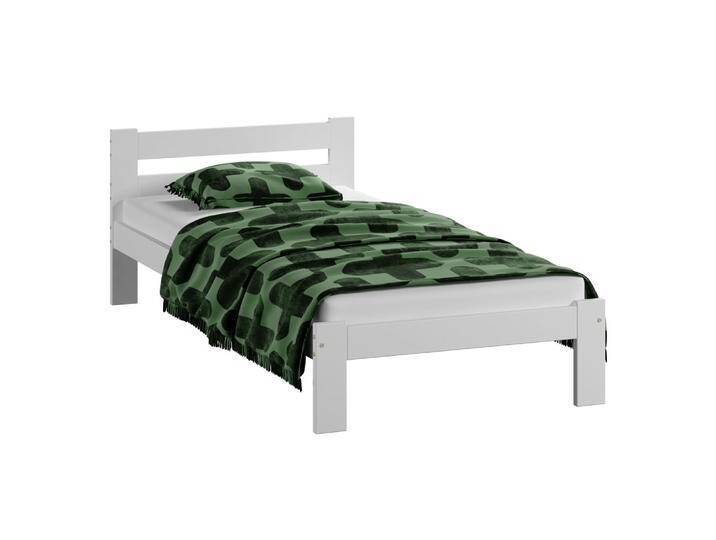 Einzelbett im neutralen Design Encamp 03, Kiefer Vollholz massiv, Farbe: Weiß - Liegefläche: 80 x 200 cm (B x L) von easyMÖBEL