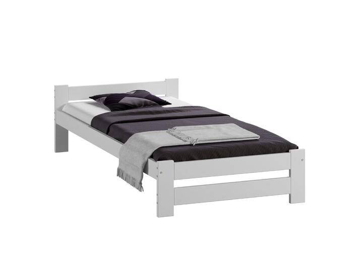 Einzelbett im schlichten Design Sispony 08, Kiefer Vollholz massiv, Farbe: Weiß - Liegefläche: 90 x 200 cm (B x L) von easyMÖBEL