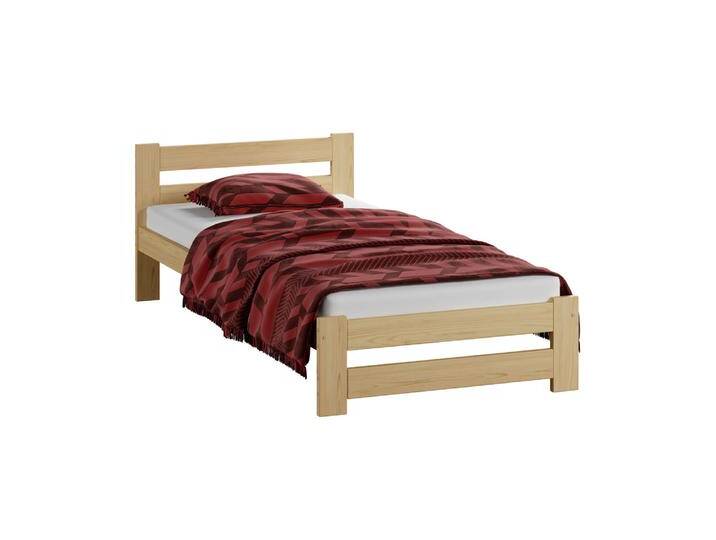 Einzelbett mit neutralen Design Nagol 07, Kiefer Vollholz massiv, Farbe: Kiefer - Liegefläche: 90 x 200 cm (B x L) von easyMÖBEL