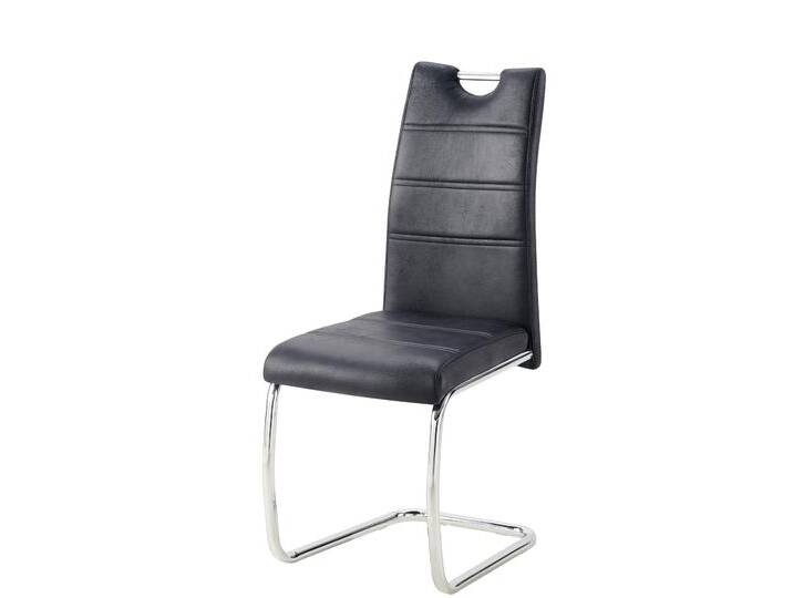 Eleganter Schwingstuhl Kigora 03, Farbe: Schwarz, Maße: 99 x 41,5 x 58 cm, einfaches und modernes Design, mit Mikrofaserstoff gepolstert von easyMÖBEL