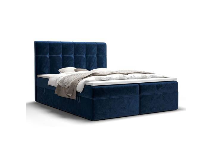 Elegantes Einzelbett mit Stauraum Pirin 79, Farbe: Blau - Liegefläche: 140 x 200 cm (B x L) von easyMÖBEL