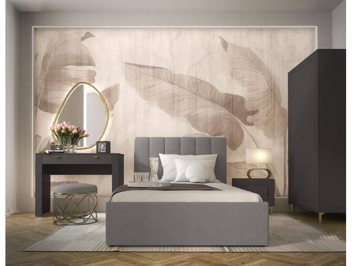 Elegantes Schlafzimmer Komplett - Set F Barbe, 4-teilig, mit genügend Stauraum, Farbe: Schwarz matt, mit ABS-Kantenschutz Elegantes Schlafzimmer Komplett - Set F Barbe, 4-teilig, mit genügend Stauraum, Farbe: Schwarz matt, mit ABS-Kantenschutz von easyMÖBEL