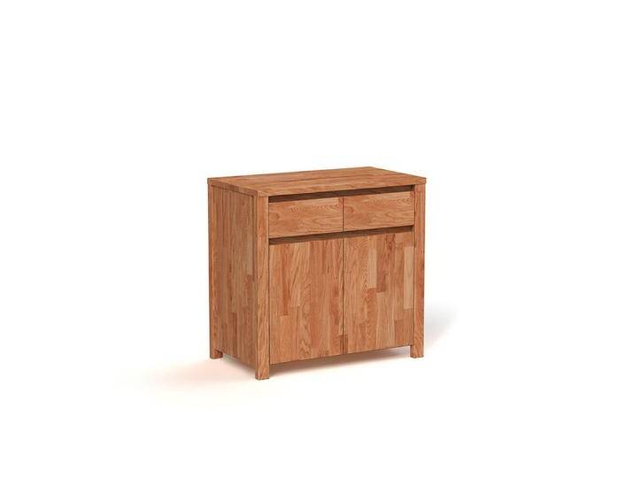 Erstklassige Kommode Tasman 11, Kernbuche Massivholz geölt, Soft Close System, Maße: 77 x 80 x 45 cm, zwei Türen, zwei Schubladen von easyMÖBEL
