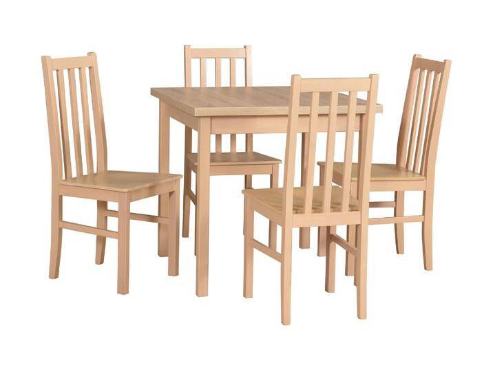 Essgruppe F mit 4 Stühlen, Holzfarbe: Eiche, einfaches Design, 4 massive Holzstühle, robuster Tisch, platzsparend, hochwertiges Material, pflegelei von easyMÖBEL
