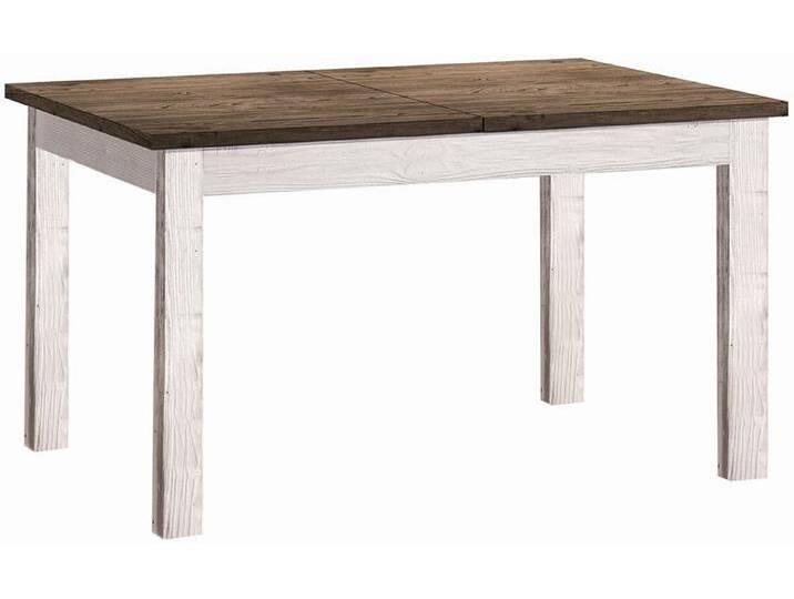 Esstisch Kilkis Kiefer altweiß 26 (eckig) Ausziehbar 150-270 x 88 cm Platzsparend & funktional Stabile Massivholzfüße Modernes Design von easyMÖBEL