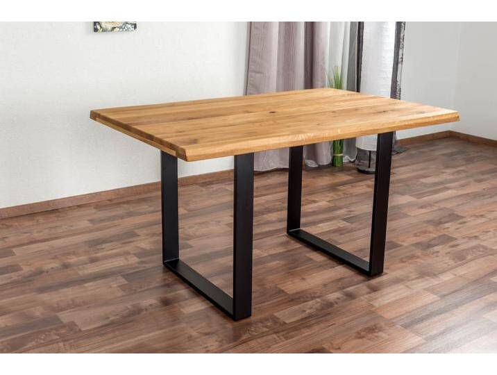 Esstisch Wooden Nature 411 Eiche massiv geölt, Tischplatte glatt - 140 x 90 cm (B x T) von easyMÖBEL