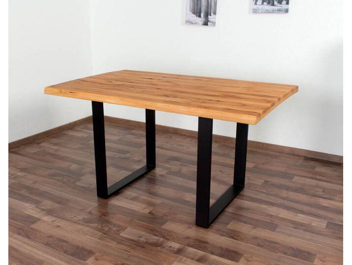 Esstisch Wooden Nature 411 Kernbuche massiv geölt, Tischplatte rustikal - 140 x 90 cm (B x T) von easyMÖBEL