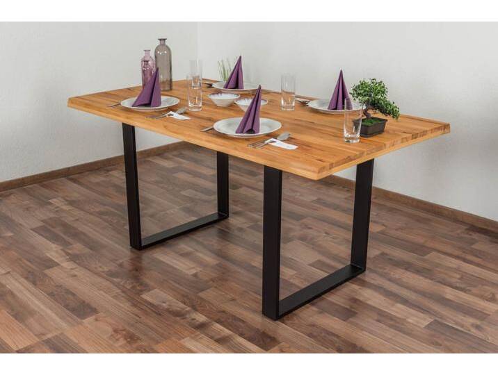 Esstisch Wooden Nature 413 Kernbuche massiv geölt, Tischplatte rustikal - 160 x 90 cm (B x T) von easyMÖBEL